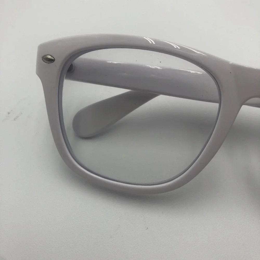 Womens Glasses Frames Zenni White Square Shaped  W/ Lens Preowned Used With Case